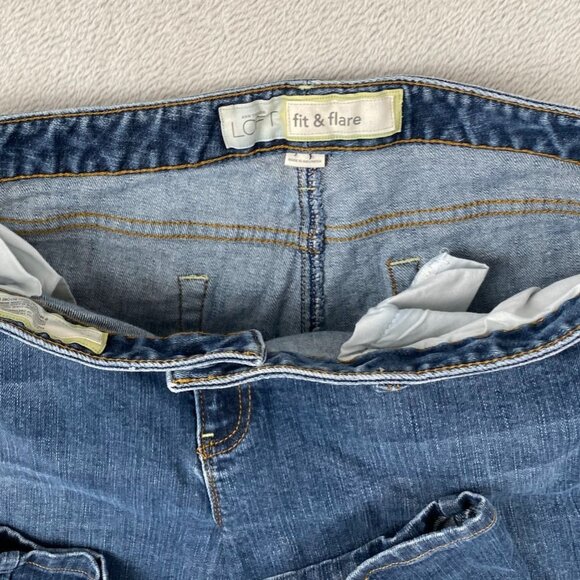 Ann Taylor Loft Women's Jeans Size 14 Blue Fit & Flare Cotton Blend Denim Casual - Picture 10 of 12